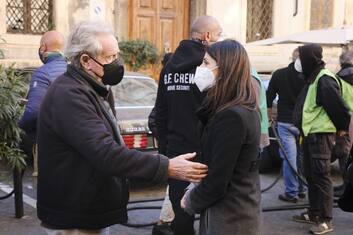 House of Gucci, Virginia Raggi sul set a Roma con Ridley Scott