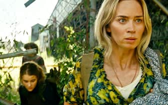USA. Emily Blunt, Noah Jupe, and Millicent Simmonds  in a scene from the ©Paramount Pictures new movie: A Quiet Place: Part II (2020).
Plot:  Following the events at home, the Abbott family now face the terrors of the outside world. Forced to venture into the unknown, they realize the creatures that hunt by sound are not the only threats lurking beyond the sand path. 
Ref: LMK110-J7127-190521
Supplied by LMKMEDIA. Editorial Only.
Landmark Media is not the copyright owner of these Film or TV stills but provides a service only for recognised Media outlets. pictures@lmkmedia.com