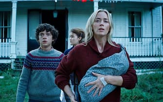 USA. Emily Blunt, Noah Jupe, and Millicent Simmonds  in a scene from the ©Paramount Pictures new movie: A Quiet Place: Part II (2020).
Plot:  Following the events at home, the Abbott family now face the terrors of the outside world. Forced to venture into the unknown, they realize the creatures that hunt by sound are not the only threats lurking beyond the sand path. 
Ref: LMK110-J7127-190521
Supplied by LMKMEDIA. Editorial Only.
Landmark Media is not the copyright owner of these Film or TV stills but provides a service only for recognised Media outlets. pictures@lmkmedia.com