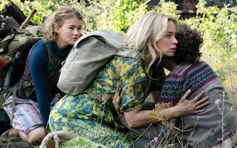 USA. Millicent Simmonds , Noah Jupe and Emily Blunt  in the (C)Warner Bros. new film : A Quiet Place Part II (2021) . 
Plot: Following the events at home, the Abbott family now face the terrors of the outside world. Forced to venture into the unknown, they realize the creatures that hunt by sound are not the only threats lurking beyond the sand path. 
Ref: LMK106-J7105-180521
Supplied by LMKMEDIA. Editorial Only.
Landmark Media is not the copyright owner of these Film or TV stills but provides a service only for recognised Media outlets. pictures@lmkmedia.com