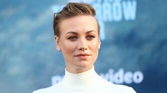 LOS ANGELES, CALIFORNIA - JUNE 30: Yvonne Strahovski attends the premiere of Amazon's "The Tomorrow War" at Banc of California Stadium on June 30, 2021 in Los Angeles, California. (Photo by Matt Winkelmeyer/Getty Images)