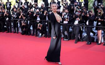 CANNES, FRANCE - JULY 11: Bella Hadid attends the "Tre Piani (Three Floors)" screening during the 74th annual Cannes Film Festival on July 11, 2021 in Cannes, France. (Photo by Andreas Rentz/Getty Images)