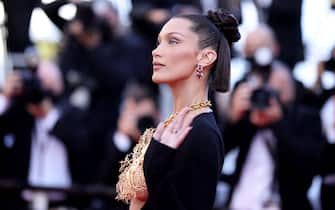 CANNES, FRANCE - JULY 11: Bella Hadid attends the "Tre Piani (Three Floors)" screening during the 74th annual Cannes Film Festival on July 11, 2021 in Cannes, France. (Photo by Andreas Rentz/Getty Images)