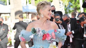 CANNES, FRANCE - JULY 14: Sharon Stone attends the "A Felesegam Tortenete/The Story Of My Wife" screening during the 74th annual Cannes Film Festival on July 14, 2021 in Cannes, France. (Photo by Dominique Charriau/WireImage)