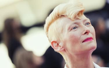 CANNES, FRANCE - JULY 17: (EDITOR'S NOTE: Image was processed using digital filters.) Tilda Swinton attends the final screening of "OSS 117: From Africa With Love" and closing ceremony during the 74th annual Cannes Film Festival on July 17, 2021 in Cannes, France. (Photo by Vittorio Zunino Celotto/Getty Images for Kering)