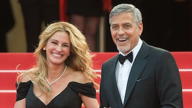 CANNES, FRANCE - MAY 12:  Julia Roberts and George Clooney attend the screening of "Money Monster" at the annual 69th Cannes Film Festival at Palais des Festivals on May 12, 2016 in Cannes, France.  (Photo by Samir Hussein/WireImage)