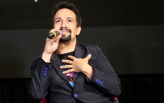 NEW YORK, NEW YORK - JULY 31: Lin-Manuel Miranda participates in the Q&A during the Vivo Special Screening at Village East by Angelika on July 31, 2021 in New York City. (Photo by Monica Schipper/Getty Images for Netflix)