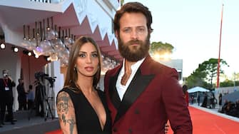 VENICE, ITALY - SEPTEMBER 02: Irene Forti and Alessandro Borghi attends the red carpet of the movie "The Hand Of God" during the 78th Venice International Film Festival on September 02, 2021 in Venice, Italy. (Photo by Pascal Le Segretain/Getty Images)