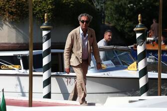 VENICE, ITALY - AUGUST 31: Director Paolo Sorrentino is seen arriving at the 78th Venice International Film Festival at the Excelsior darsena on August 31, 2021 in Venice, Italy. (Photo by Ernesto Ruscio/Getty Images)