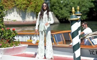 VENICE, ITALY - SEPTEMBER 02: Elisa Maino is seen arriving at the 78th Venice International Film Festival on September 02, 2021 in Venice, Italy. (Photo by Dominique Charriau/WireImage)