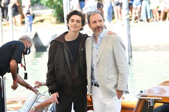 VENICE, ITALY - SEPTEMBER 03: Denis Villeneuve and TimothÃ¨e Chalamet are seen arriving at the 78th Venice International Film Festival on September 03, 2021 in Venice, Italy. (Photo by Jacopo Raule/Getty Images)