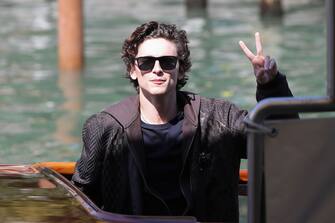 VENICE, ITALY - SEPTEMBER 03: TimothÃ©e Chalamet is seen arriving at the 78th Venice International Film Festival on September 03, 2021 in Venice, Italy. (Photo by Marc Piasecki/Getty Images)