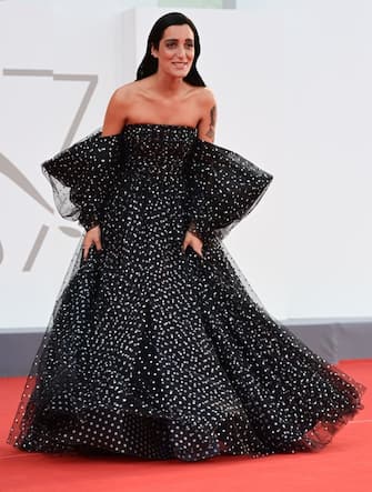 Italian singer Levante arrives for the screening of the film "Competencia Oficial" (Official Competition) presented in competition on September 4, 2021 during the 78th Venice Film Festival at Venice Lido. (Photo by MIGUEL MEDINA / AFP) (Photo by MIGUEL MEDINA/AFP via Getty Images)