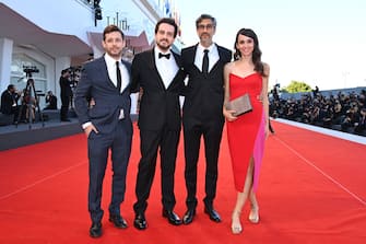 VENICE, ITALY - SEPTEMBER 06: Will Valduga, Alex Moratto, Ramin Bahrani and Marlies Talay attend the red carpet of the movie "La Caja" during the 78th Venice International Film Festival on September 06, 2021 in Venice, Italy. (Photo by Pascal Le Segretain/Getty Images)