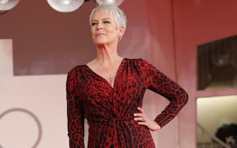 VENICE, ITALY - SEPTEMBER 08: Jamie Lee Curtis attends the red carpet of the movie "Halloween Kills" during the 78th Venice International Film Festival on September 08, 2021 in Venice, Italy. (Photo by Vittorio Zunino Celotto/Getty Images)