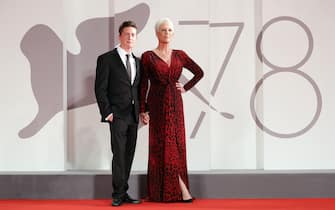 VENICE, ITALY - SEPTEMBER 08: Director David Gordon Green and Jamie Lee Curtis attend the red carpet of the movie "Halloween Kills" during the 78th Venice International Film Festival on September 08, 2021 in Venice, Italy. (Photo by Vittorio Zunino Celotto/Getty Images)