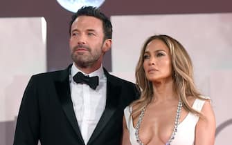 US actor Ben Affleck (L) and US actress and singer Jennifer Lopez (R) arrive for the premiere of  'The Last Duel' during the 78th annual Venice International Film Festival, Venice, Italy, 10 September 2021. The movie is presented out of competition at the festival running from 01 to 11 September.  ANSA/ETTORE FERRARI 