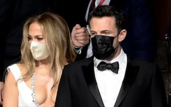 US actor Ben Affleck and US actress and singer Jennifer Lopez wearing a protective face mask arrive for the screening of movie 'The Last Duel' during the 78th annual Venice International Film Festival, in Venice, Italy, 10 September 2021. The movie is presented out competition at the festival running from 01 to 11 September. ANSA/CLAUDIO ONORATI