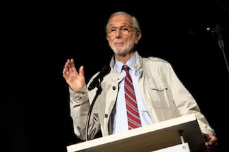Italian architect Renzo Piano speaks during the Academy Museum Of Motion Pictures opening press conference, in Los Angeles, California, September 21, 2021. (Photo by VALERIE MACON / AFP) (Photo by VALERIE MACON/AFP via Getty Images)