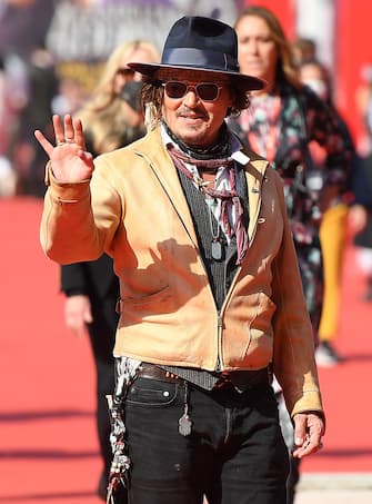 US actor Johnny Depp arrives for the screening of 'Puffins' at the 16th annual Rome International Film Festival, in Rome, Italy, 17 October 2021. The film festival runs from 14 to 24 October. ANSA/ETTORE FERRARI