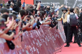 US actor Johnny Depp (3-R) arrives for the screening of 'Puffins' at the 16th annual Rome International Film Festival, in Rome, Italy, 17 October 2021. The film festival runs from 14 to 24 October. ANSA/ETTORE FERRARI
