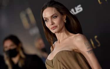 LOS ANGELES, CALIFORNIA - OCTOBER 18: Angelina Jolie attends the Los Angeles Premiere of Marvel Studios' "Eternals" on October 18, 2021 in Los Angeles, California. (Photo by Axelle/Bauer-Griffin/FilmMagic)