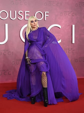 LONDON, ENGLAND - NOVEMBER 09: Lady Gaga attends the UK Premiere Of "House of Gucci" at Odeon Luxe Leicester Square on November 09, 2021 in London, England. (Photo by Karwai Tang/WireImage)