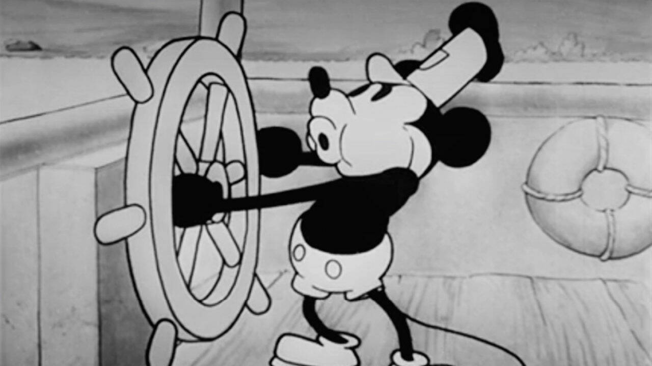 Steamboat Willie, il primo cortometraggio ufficiale in cui compare Mickey Mouse Steamboat Willie