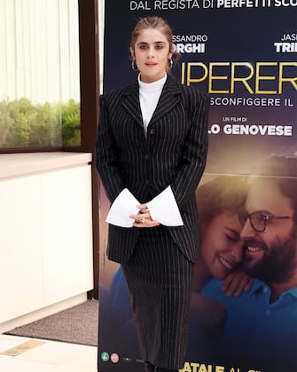 ROME, ITALY - DECEMBER 16: Greta Scarano attends the photocall of the movie "Supereroi" at Hotel Visconti on December 16, 2021 in Rome, Italy.  (Photo by Ernesto Ruscio / Getty Images)