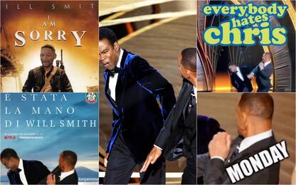 Oscar 2022, lo schiaffo di Will Smith a Chris Rock diventa un meme