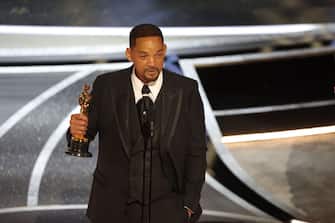 HOLLYWOOD, CA - March 27, 2022.  Will Smith accepts the award for Best Actor in a Leading Role for "King Richard" during the show  at the 94th Academy Awards at the Dolby Theatre at Ovation Hollywood on Sunday, March 27, 2022.  (Myung Chun / Los Angeles Times via Getty Images)