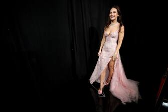 HOLLYWOOD, CALIFORNIA - MARCH 27: In this handout photo provided by A.M.P.A.S., Lily James is seen backstage during the 94th Annual Academy Awards at Dolby Theatre on March 27, 2022 in Hollywood, California.  (Photo by Al Seib/A.M.P.A.S. via Getty Images)