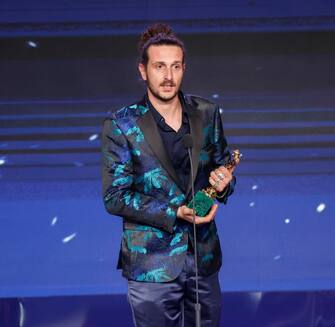 Italian make up artist Diego Prestopino at Cinecitta' studios receives award for Best Makeup for 'Freaks out' during the 67th edition of the David di Donatello Awards, in Rome, Italy, 3 May 2022. ANSA/GIUSEPPE LAMI