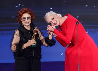 Italian actress Giovanni Ralli at Cinecitta' studios receives award David to Career during the 67th edition of the David di Donatello Awards, in Rome, Italy, 3 May 2022. ANSA/GIUSEPPE LAMI