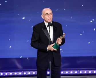 Italian filmmaker Giuseppe Tornatore at Cinecitta' studios receives award for Best Documentary for 'Ennio' during the 67th edition of the David di Donatello Awards, in Rome, Italy, 3 May 2022. ANSA/GIUSEPPE LAMI