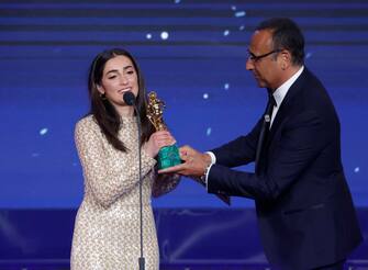 Italian actress Swamy Rotolo at Cinecitta' studios receives award for Best Actress for her role in 'A Chiara' during the 67th edition of the David di Donatello Awards, in Rome, Italy, 3 May 2022. ANSA/GIUSEPPE LAMI