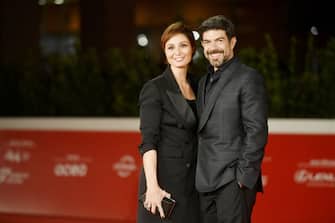 ROME, ITALY - OCTOBER 17:  Anna Ferzetti and Pierfrancesco Favino attend the red carpet of the movie "Promises" during the 16th Rome Film Fest 2021 on October 17, 2021 in Rome, Italy. (Photo by Antonio Masiello/Getty Images for RFF)