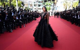 British model Naomi Campbell arrives for the screening of the film "Decision to Leave (Heojil Kyolshim)" during the 75th edition of the Cannes Film Festival in Cannes, southern France, on May 23, 2022. (Photo by CHRISTOPHE SIMON / AFP) (Photo by CHRISTOPHE SIMON/AFP via Getty Images)
