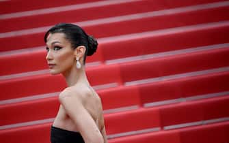 US model Bella Hadid arrives for the screening of the film "The Innocent (L'Innocent)" during the 75th edition of the Cannes Film Festival in Cannes, southern France, on May 24, 2022. (Photo by LOIC VENANCE / AFP) (Photo by LOIC VENANCE/AFP via Getty Images)