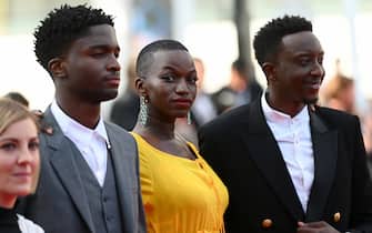 CANNES, FRANCE - MAY 27: (L-R) Léonor Serraille, Stéphane Bak, Annabelle Lengronne and Ahmed Sylla attend the screening of "Mother And Son (Un Petit Frere)" during the 75th annual Cannes film festival at Palais des Festivals on May 27, 2022 in Cannes, France. (Photo by Joe Maher/Getty Images)