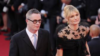 CANNES, FRANCE - MAY 28: Nicolas Winding Refn and Liv Corfixen attend the closing ceremony red carpet for the 75th annual Cannes film festival at Palais des Festivals on May 28, 2022 in Cannes, France. (Photo by John Phillips/Getty Images)