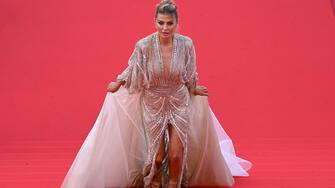 1240957551 Russian TV presenter and model Victoria Bonya arrives for the Closing Ceremony of the 75th edition of the Cannes Film Festival in Cannes, southern France, on May 28, 2022. (Photo by Antonin THUILLIER / AFP) (Photo by ANTONIN THUILLIER/AFP via Getty Images)