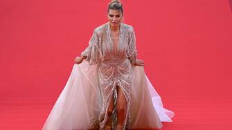 Russian TV presenter and model Victoria Bonya arrives for the Closing Ceremony of the 75th edition of the Cannes Film Festival in Cannes, southern France, on May 28, 2022. (Photo by Antonin THUILLIER / AFP) (Photo by ANTONIN THUILLIER/AFP via Getty Images)