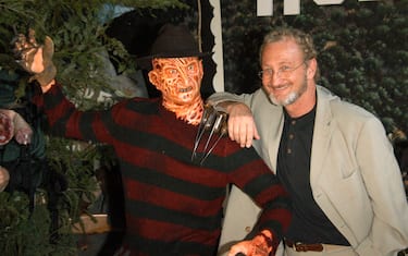 HOLLYWOOD, CA - JANUARY 13:  Actor Robert Englund  poses with Freddy wax figure at the Hollywood Wax Mueum for  the debut of the DVD release of "Freddy Vs. Jason" on January 13, 2004  in Hollywood, California.  (Photo by Stephen Shugerman/Getty Images)