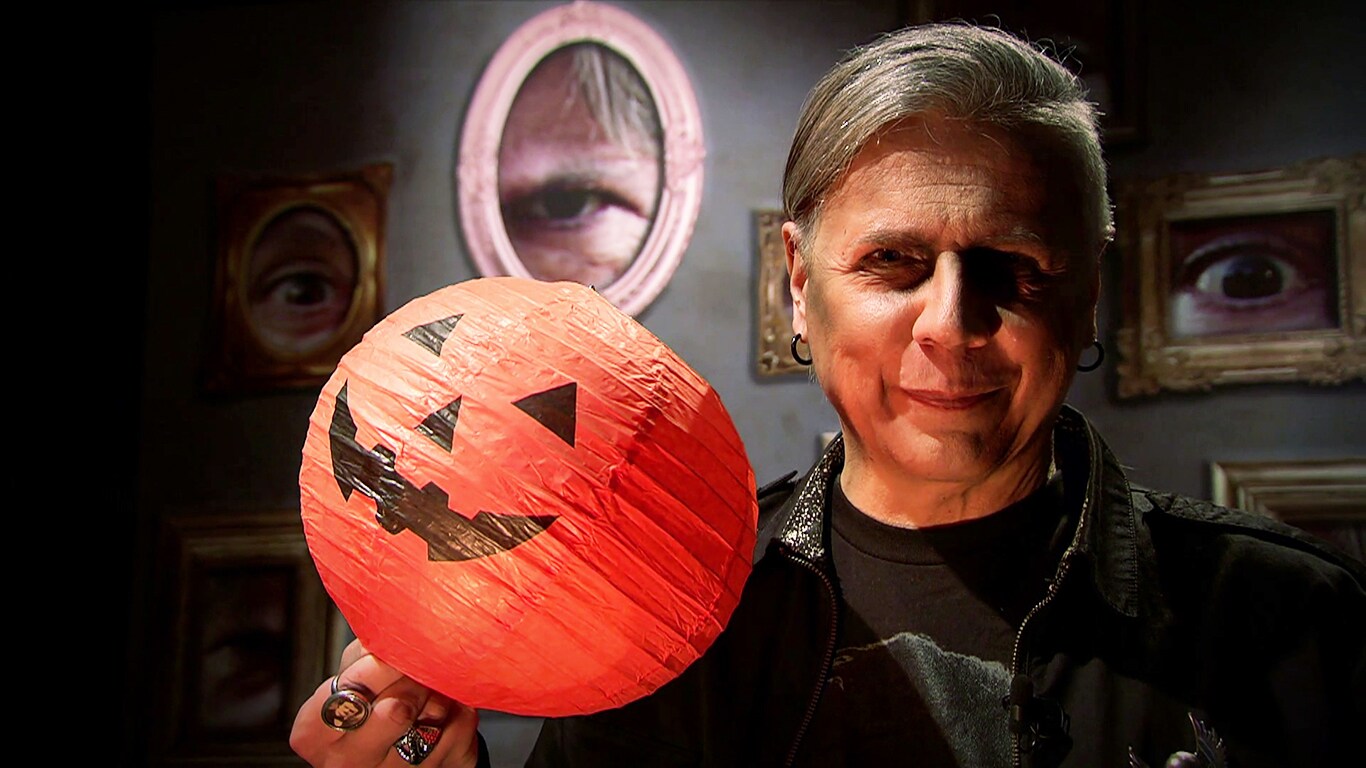 Mister Paura sul set della puntata dedicata ad Halloween Kills (make up di Luca Luce)