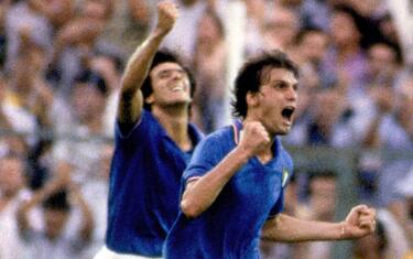 Italy's Marco Tardelli (right) celebrates scoring the second goal  (Photo by Peter Robinson/EMPICS via Getty Images)
