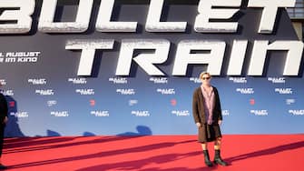 19 July 2022, Berlin: Brad Pitt, actor, comes to the German premiere of the movie '' Bullet Train '' in the Zoopalast.  (Credit Image: Â © Christoph Soeder / dpa via ZUMA Press)