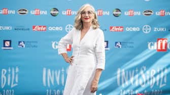 GIFFONI VALLE PIANA, ITALY - JULY 21: Lunetta Savino attends the photocall at the Giffoni Film Festival 2022 on July 21, 2022 in Giffoni Valle Piana, Italy. (Photo by Ivan Romano/Getty Images)