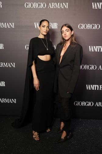 VENICE, ITALY - SEPTEMBER 03: Elodie and Joan Thiele attends Il Ballo Della Luce (The Ball of Light) hosted by Giorgio Armani & Vanity Fair at Ca'Vendramin Calergi on September 03, 2022 in Venice, Italy. (Photo by Victor Boyko/Getty Images for Condé Nast Italia)