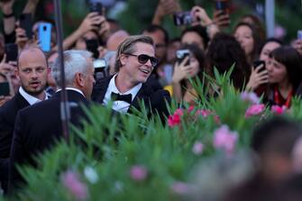 VENICE, ITALY - SEPTEMBER 08: Brad Pitt attends the "Blonde" red carpet at the 79th Venice International Film Festival on September 08, 2022 in Venice, Italy. (Photo by Jacopo Raule/FilmMagic)